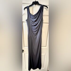 Calvin Klein ruched cocktail/evening dress in gray